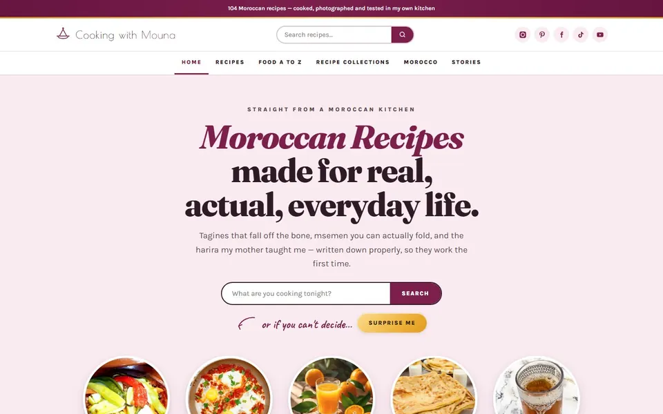 Cooking with Mouna website