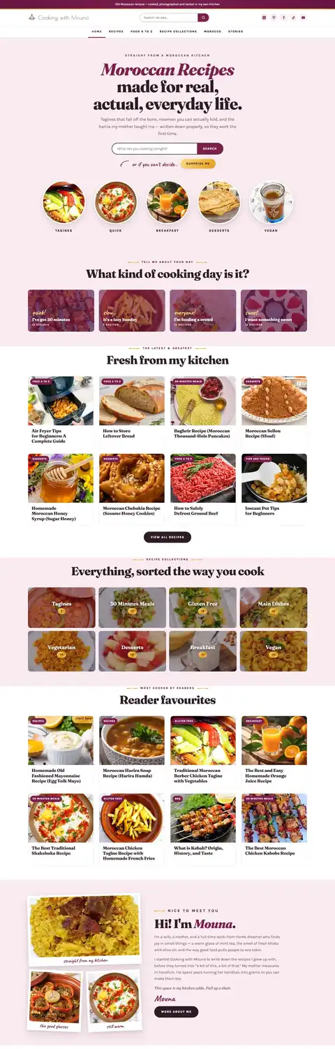 Cooking with Mouna website