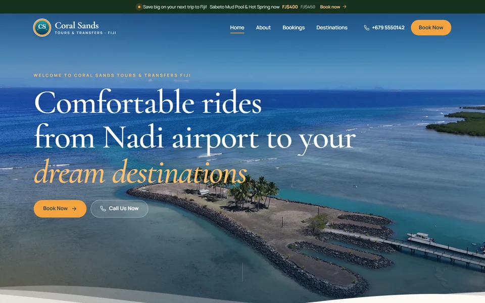 Coral Sands Tours website