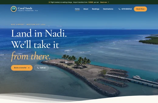 Coral Sands Tours website