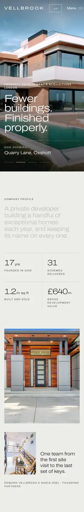 Vellbrook Developments on mobile
