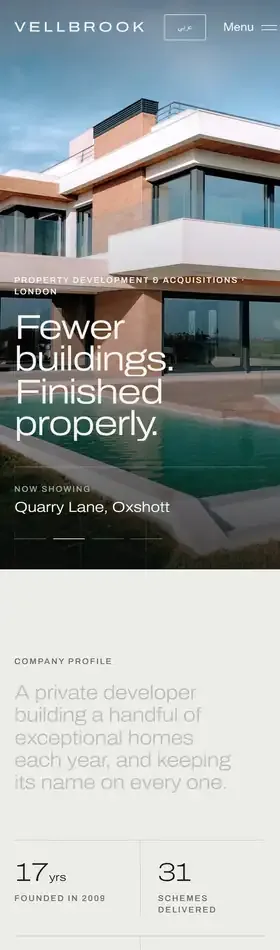 Vellbrook Developments on mobile